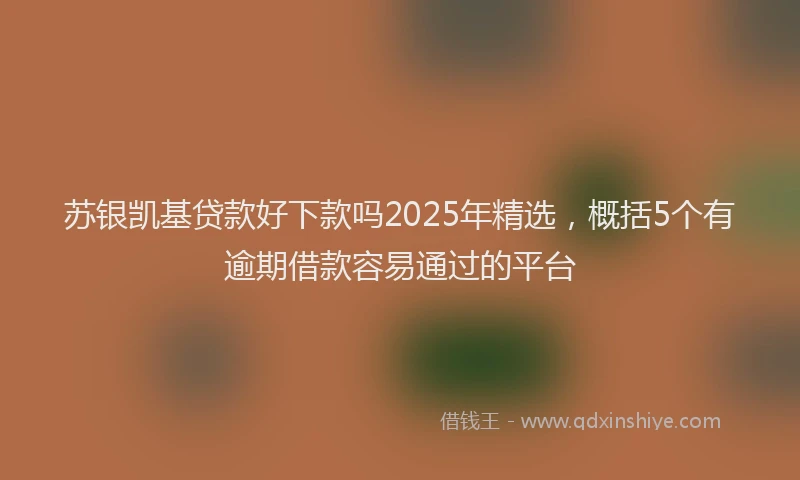 苏银凯基贷款好下款吗2025年精选，概括5个有逾期借款容易通过的平台
