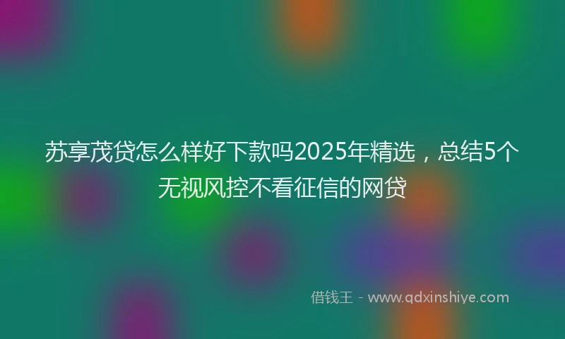 苏享茂贷怎么样好下款吗2025年精选，总结5个无视风控不看征信的网贷