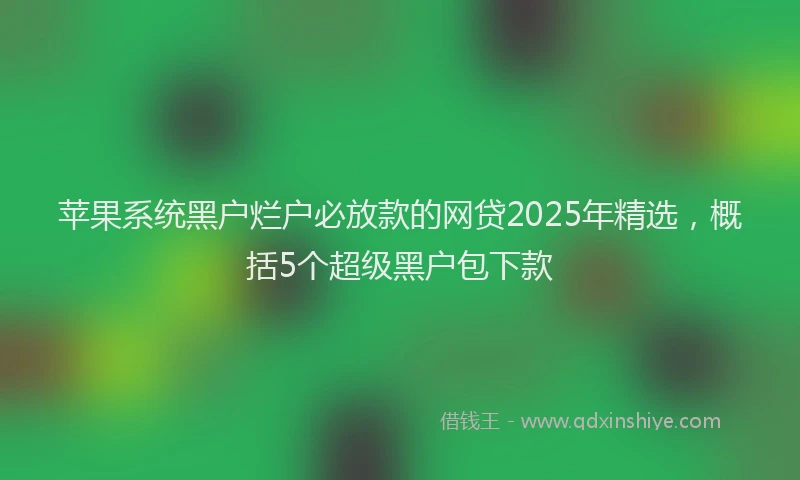 苹果系统黑户烂户必放款的网贷2025年精选，概括5个超级黑户包下款