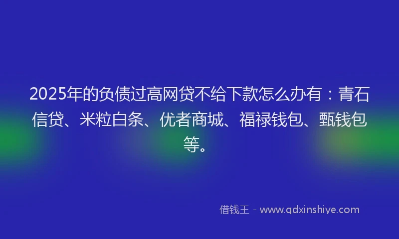 2025年的负债过高网贷不给下款怎么办有：青石信贷、米粒白条、优者商城、福禄钱包、甄钱包等。