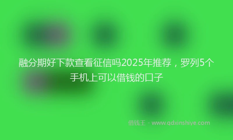 融分期好下款查看征信吗2025年推荐，罗列5个手机上可以借钱的口子
