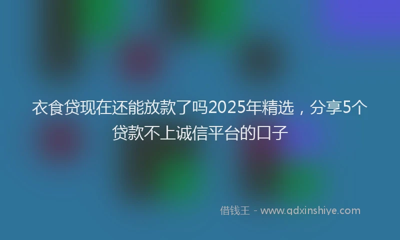 衣食贷现在还能放款了吗2025年精选，分享5个贷款不上诚信平台的口子