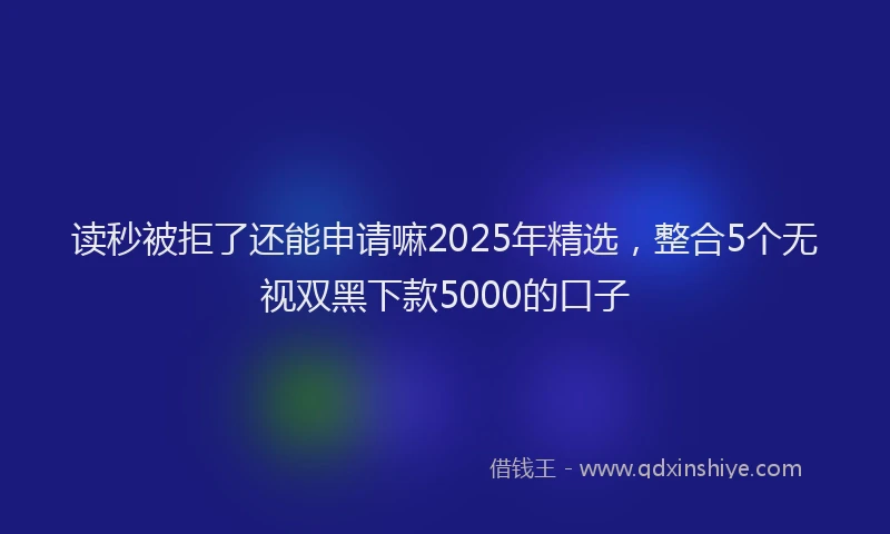读秒被拒了还能申请嘛2025年精选，整合5个无视双黑下款5000的口子