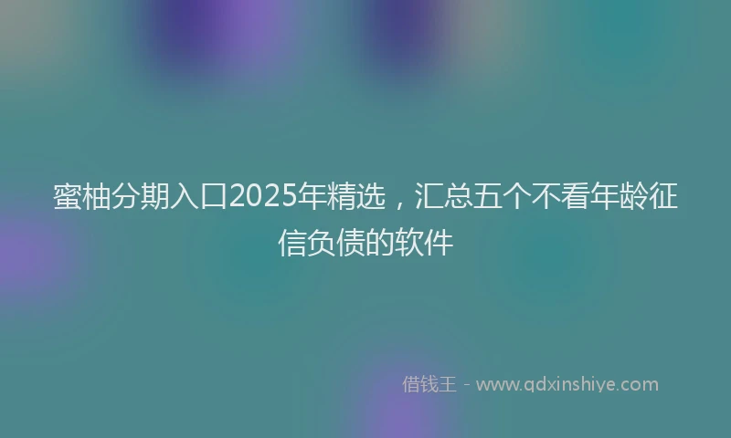蜜柚分期入口2025年精选，汇总五个不看年龄征信负债的软件