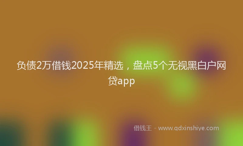 负债2万借钱2025年精选，盘点5个无视黑白户网贷app