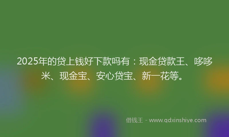 2025年的贷上钱好下款吗有：现金贷款王、哆哆米、现金宝、安心贷宝、新一花等。