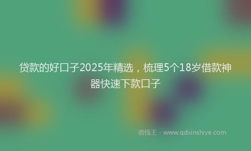 贷款的好口子2025年精选，梳理5个18岁借款神器快速下款口子