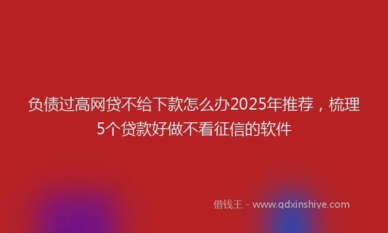 负债过高网贷不给下款怎么办2025年推荐，梳理5个贷款好做不看征信的软件