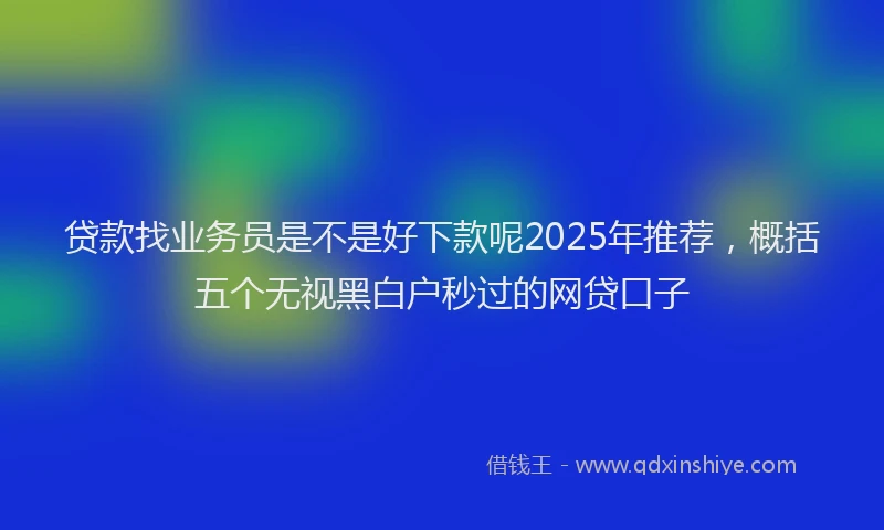 贷款找业务员是不是好下款呢2025年推荐，概括五个无视黑白户秒过的网贷口子