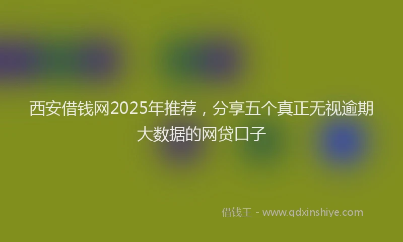 西安借钱网2025年推荐，分享五个真正无视逾期大数据的网贷口子
