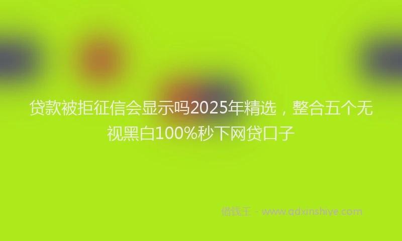 贷款被拒征信会显示吗2025年精选，整合五个无视黑白100%秒下网贷口子