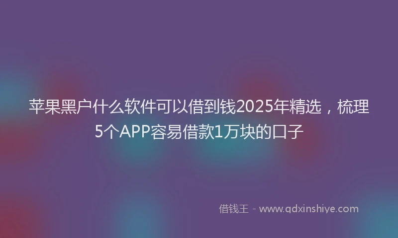 苹果黑户什么软件可以借到钱2025年精选，梳理5个APP容易借款1万块的口子