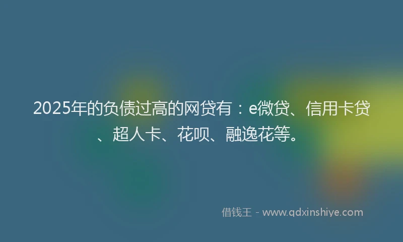 2025年的负债过高的网贷有：e微贷、信用卡贷、超人卡、花呗、融逸花等。