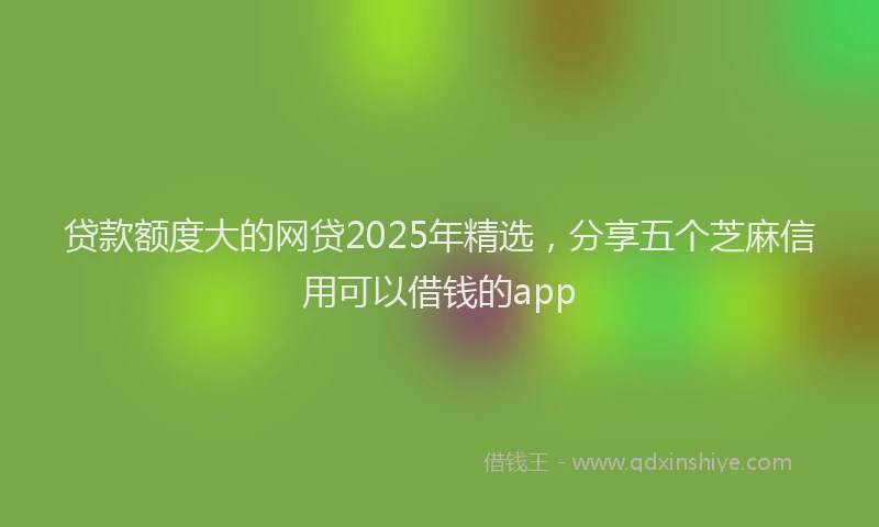 贷款额度大的网贷2025年精选，分享五个芝麻信用可以借钱的app