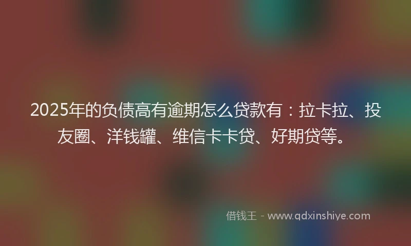 2025年的负债高有逾期怎么贷款有：拉卡拉、投友圈、洋钱罐、维信卡卡贷、好期贷等。