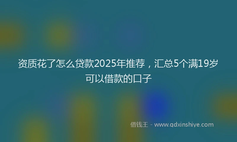 资质花了怎么贷款2025年推荐，汇总5个满19岁可以借款的口子