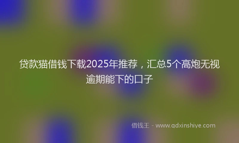 贷款猫借钱下载2025年推荐，汇总5个高炮无视逾期能下的口子