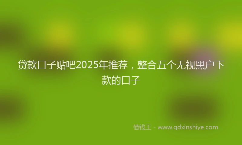 贷款口子贴吧2025年推荐，整合五个无视黑户下款的口子