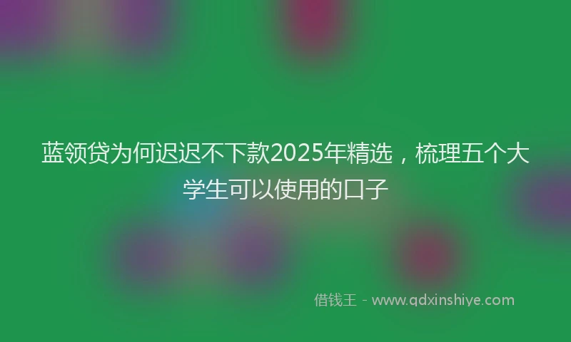 蓝领贷为何迟迟不下款2025年精选，梳理五个大学生可以使用的口子