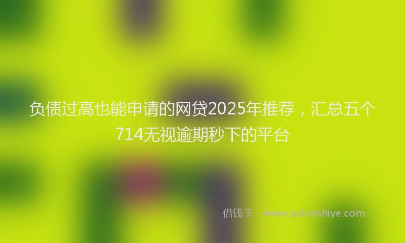 负债过高也能申请的网贷2025年推荐，汇总五个714无视逾期秒下的平台
