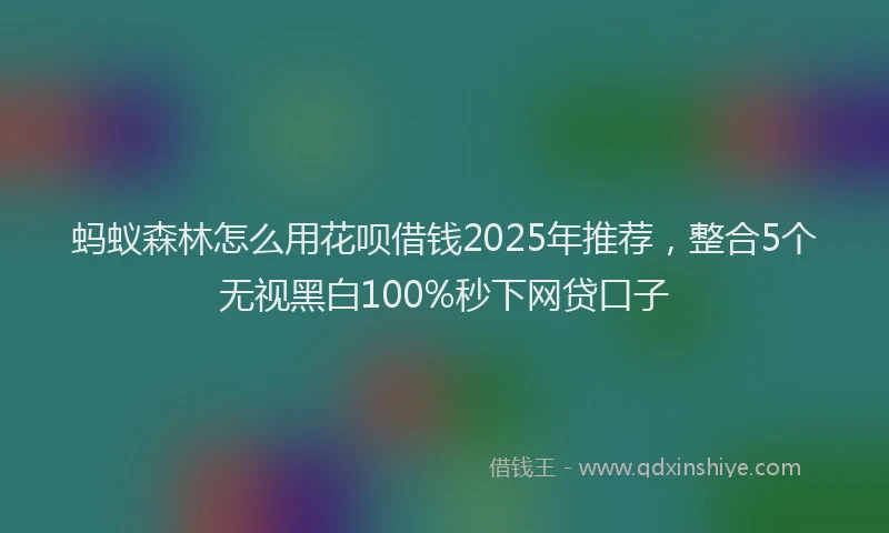 蚂蚁森林怎么用花呗借钱2025年推荐，整合5个无视黑白100%秒下网贷口子