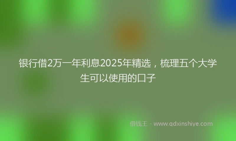 银行借2万一年利息2025年精选，梳理五个大学生可以使用的口子