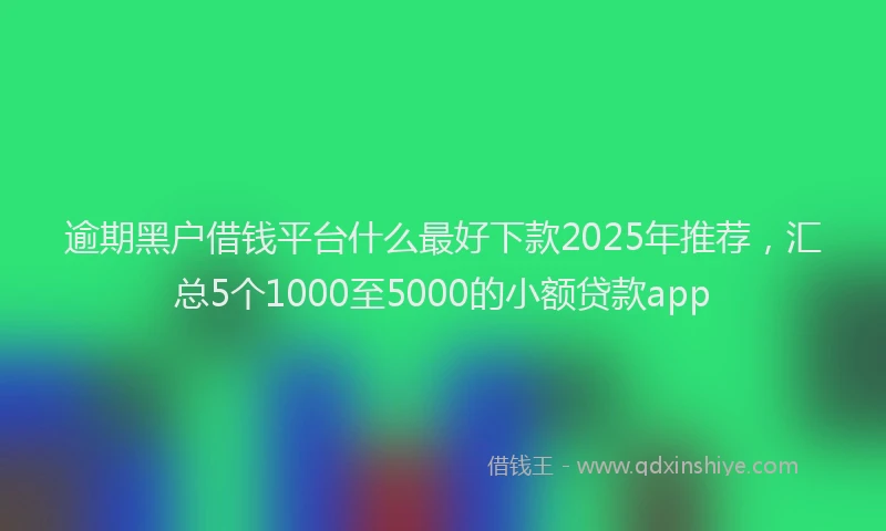 逾期黑户借钱平台什么最好下款2025年推荐，汇总5个1000至5000的小额贷款app