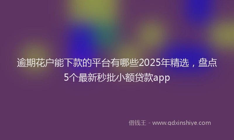 逾期花户能下款的平台有哪些2025年精选，盘点5个最新秒批小额贷款app