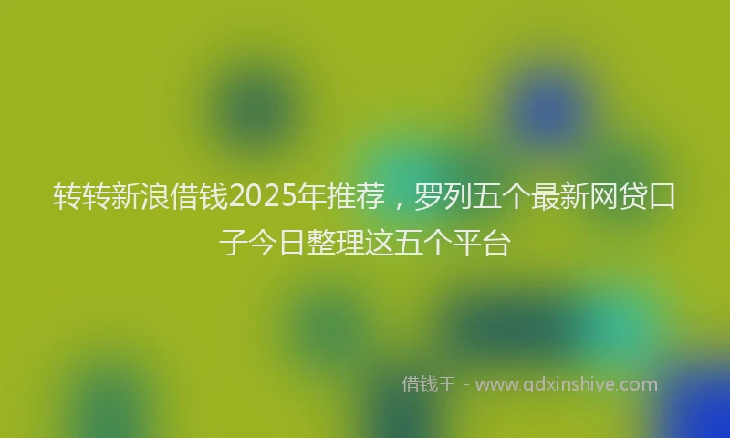 转转新浪借钱2025年推荐，罗列五个最新网贷口子今日整理这五个平台