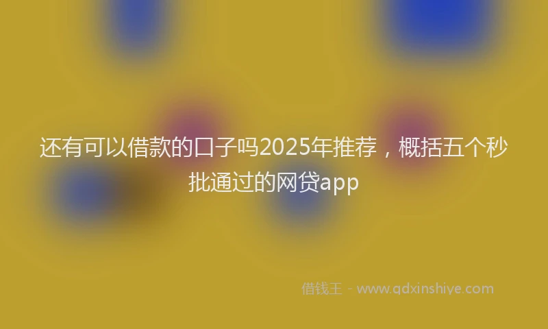 还有可以借款的口子吗2025年推荐，概括五个秒批通过的网贷app