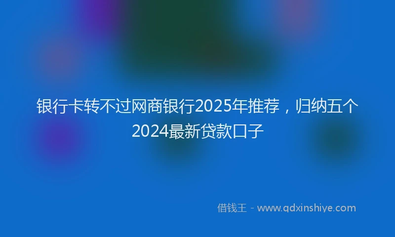 银行卡转不过网商银行2025年推荐，归纳五个2024最新贷款口子