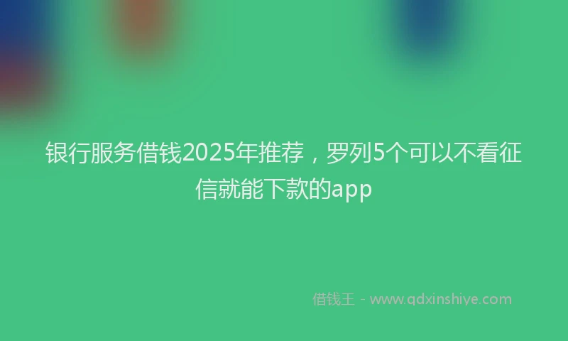 银行服务借钱2025年推荐，罗列5个可以不看征信就能下款的app