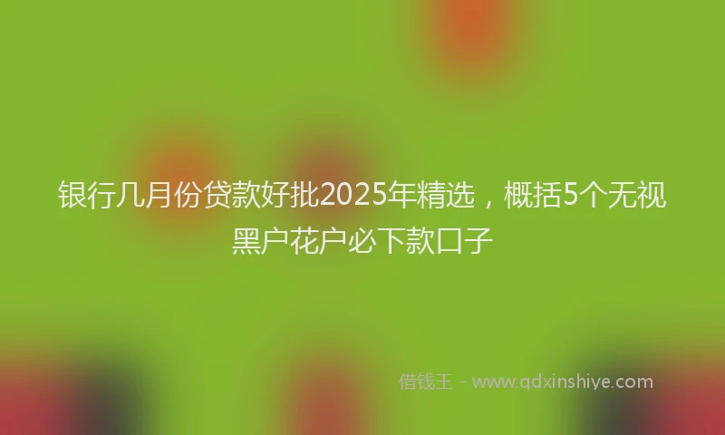 银行几月份贷款好批2025年精选，概括5个无视黑户花户必下款口子