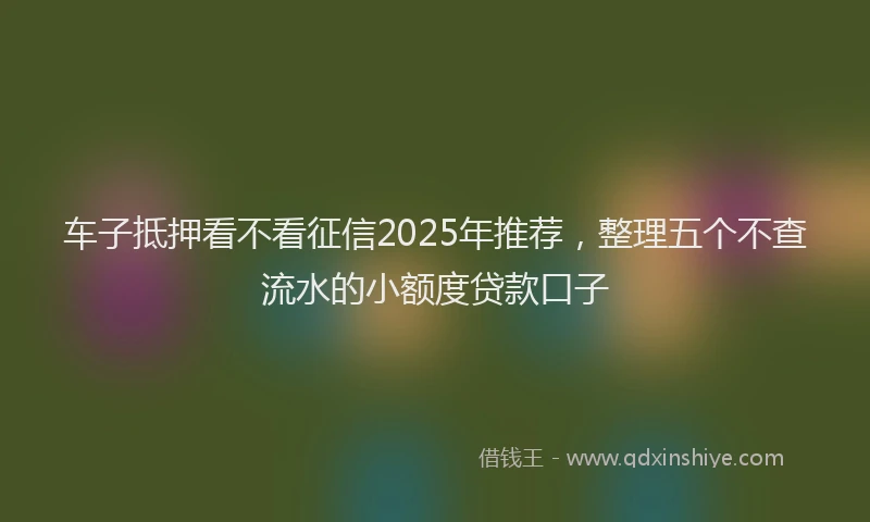 车子抵押看不看征信2025年推荐，整理五个不查流水的小额度贷款口子