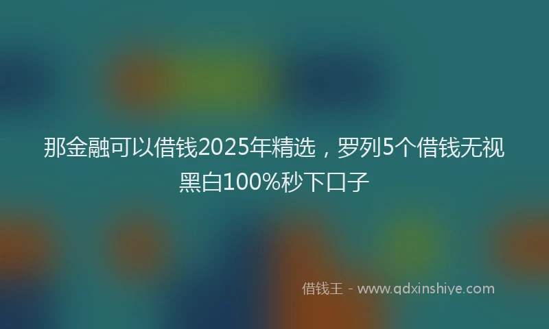 那金融可以借钱2025年精选，罗列5个借钱无视黑白100%秒下口子