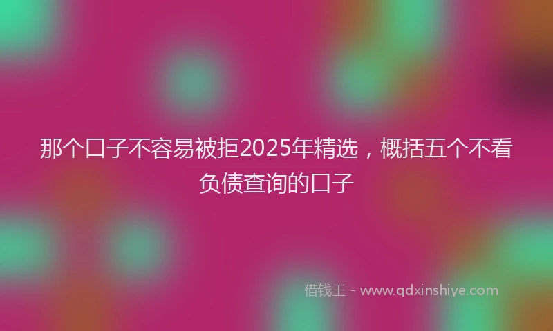 那个口子不容易被拒2025年精选，概括五个不看负债查询的口子