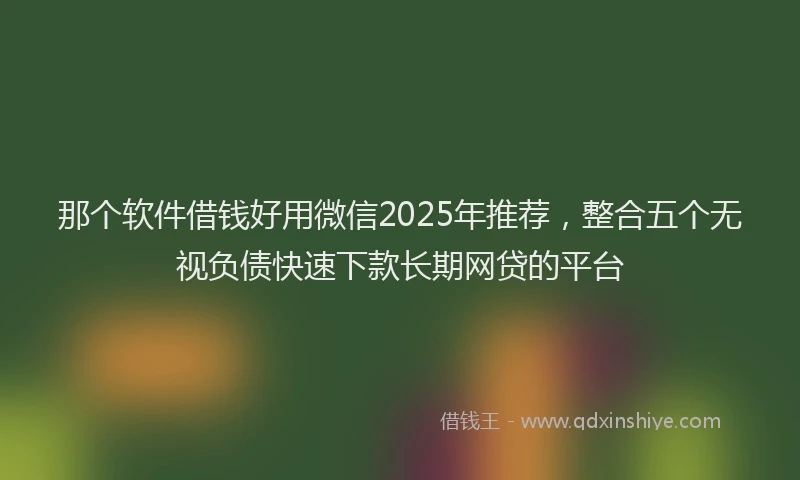 那个软件借钱好用微信2025年推荐，整合五个无视负债快速下款长期网贷的平台