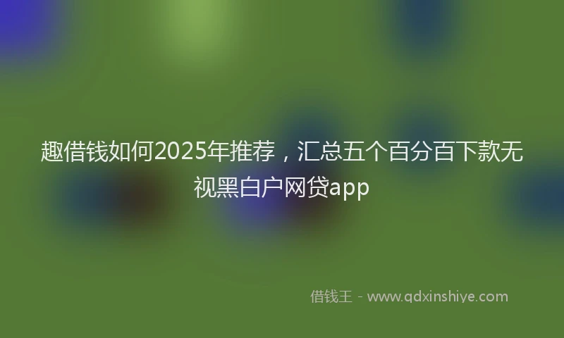 趣借钱如何2025年推荐，汇总五个百分百下款无视黑白户网贷app