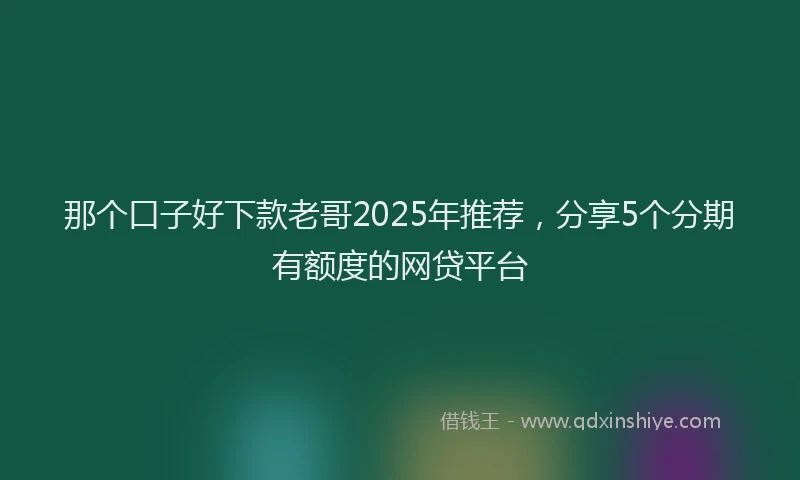 那个口子好下款老哥2025年推荐，分享5个分期有额度的网贷平台