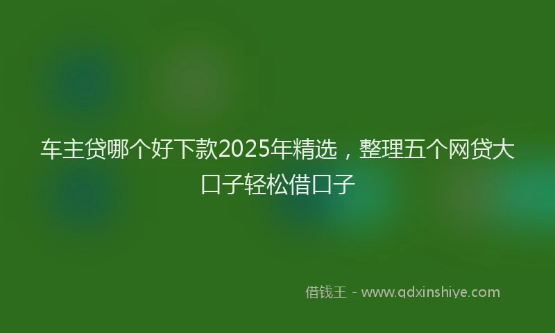 车主贷哪个好下款2025年精选，整理五个网贷大口子轻松借口子