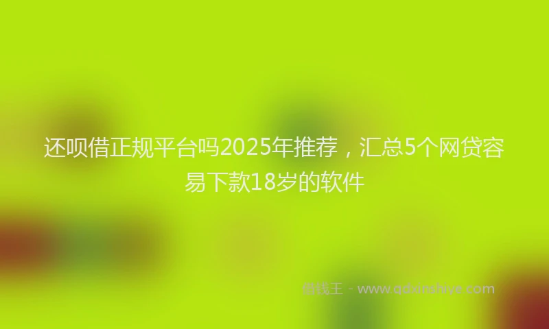 还呗借正规平台吗2025年推荐，汇总5个网贷容易下款18岁的软件
