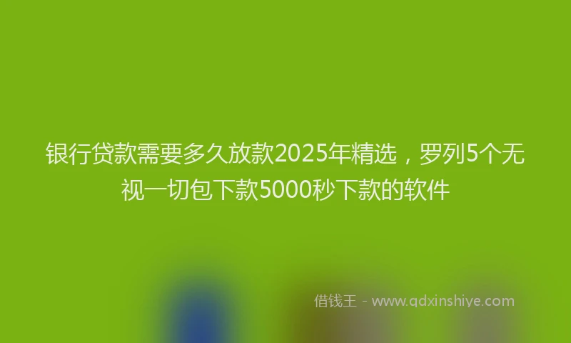 银行贷款需要多久放款2025年精选，罗列5个无视一切包下款5000秒下款的软件