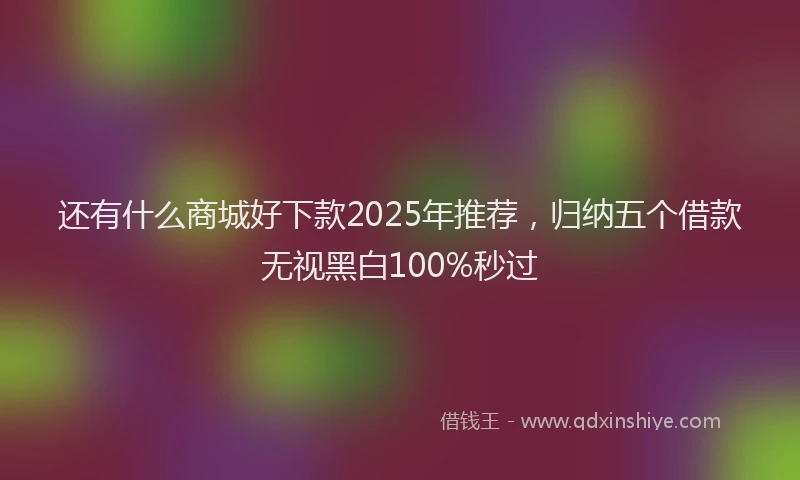 还有什么商城好下款2025年推荐，归纳五个借款无视黑白100%秒过
