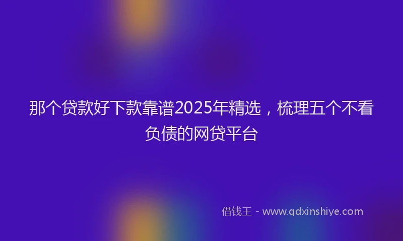 那个贷款好下款靠谱2025年精选，梳理五个不看负债的网贷平台