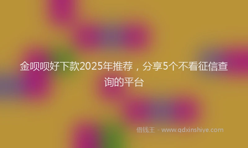 金呗呗好下款2025年推荐，分享5个不看征信查询的平台