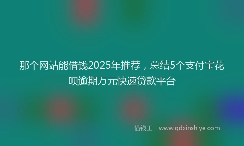 那个网站能借钱2025年推荐，总结5个支付宝花呗逾期万元快速贷款平台