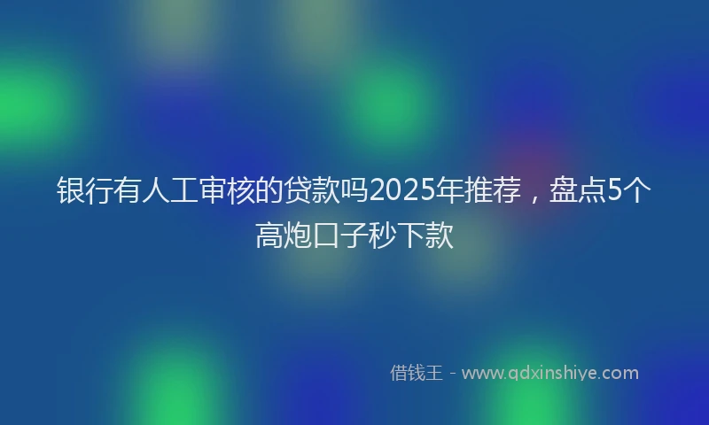 银行有人工审核的贷款吗2025年推荐，盘点5个高炮口子秒下款
