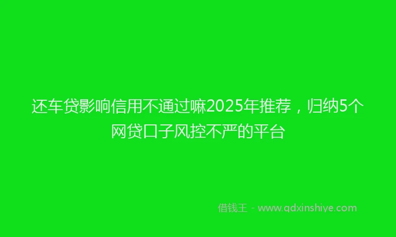 还车贷影响信用不通过嘛2025年推荐，归纳5个网贷口子风控不严的平台