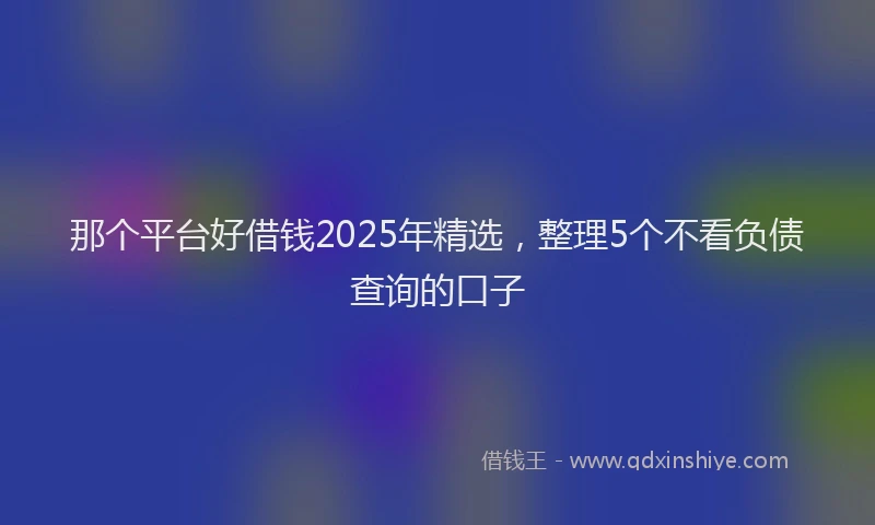 那个平台好借钱2025年精选，整理5个不看负债查询的口子