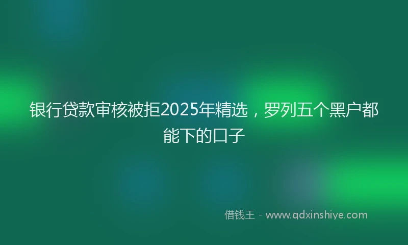 银行贷款审核被拒2025年精选，罗列五个黑户都能下的口子
